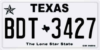 TX license plate BDT3427