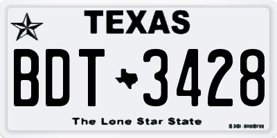 TX license plate BDT3428