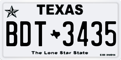 TX license plate BDT3435