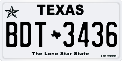 TX license plate BDT3436
