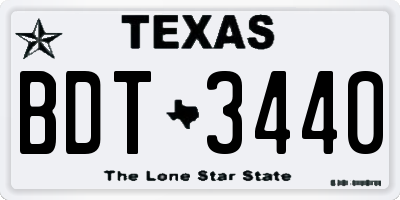 TX license plate BDT3440