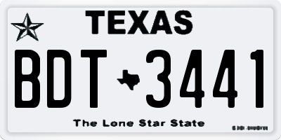 TX license plate BDT3441