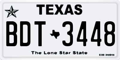 TX license plate BDT3448