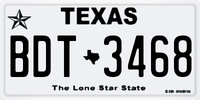 TX license plate BDT3468