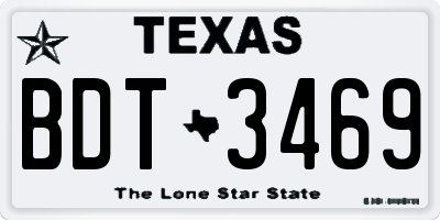 TX license plate BDT3469