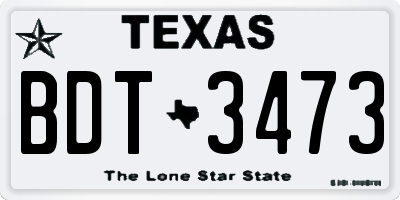 TX license plate BDT3473