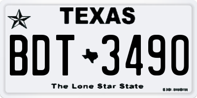 TX license plate BDT3490