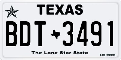 TX license plate BDT3491