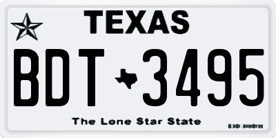 TX license plate BDT3495