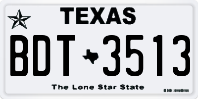 TX license plate BDT3513