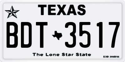 TX license plate BDT3517