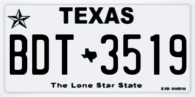 TX license plate BDT3519
