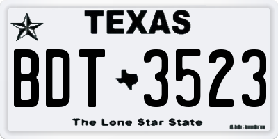 TX license plate BDT3523