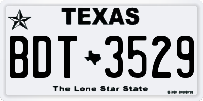 TX license plate BDT3529