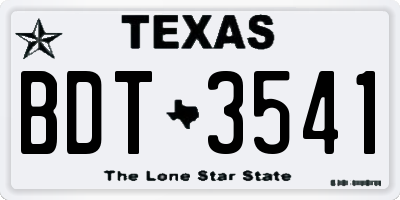TX license plate BDT3541