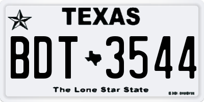 TX license plate BDT3544