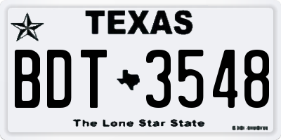 TX license plate BDT3548