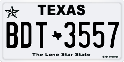 TX license plate BDT3557