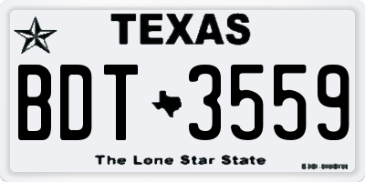 TX license plate BDT3559
