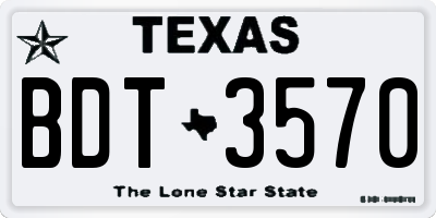 TX license plate BDT3570
