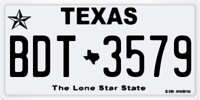 TX license plate BDT3579