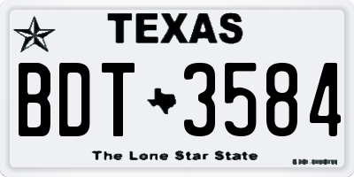 TX license plate BDT3584