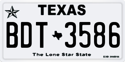 TX license plate BDT3586