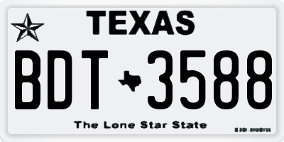 TX license plate BDT3588