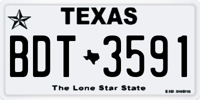 TX license plate BDT3591