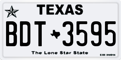 TX license plate BDT3595