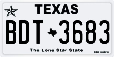 TX license plate BDT3683