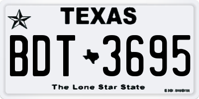 TX license plate BDT3695