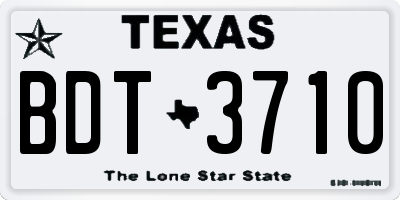 TX license plate BDT3710