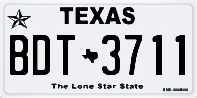 TX license plate BDT3711