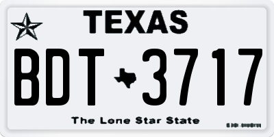 TX license plate BDT3717