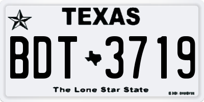 TX license plate BDT3719