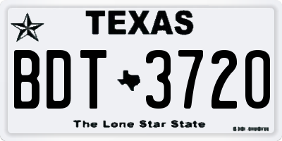TX license plate BDT3720