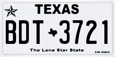 TX license plate BDT3721