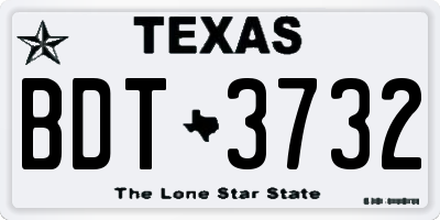 TX license plate BDT3732