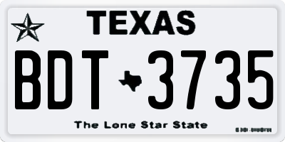 TX license plate BDT3735