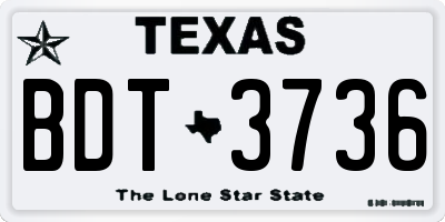 TX license plate BDT3736