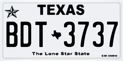 TX license plate BDT3737