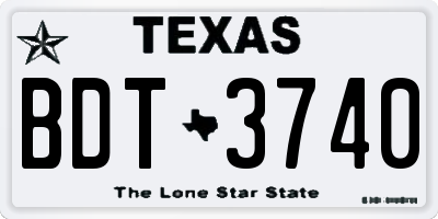 TX license plate BDT3740