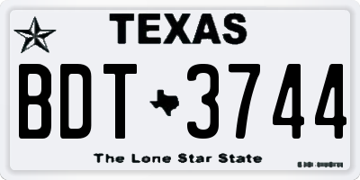 TX license plate BDT3744