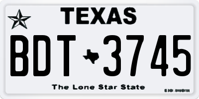 TX license plate BDT3745