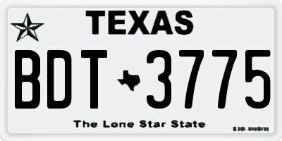 TX license plate BDT3775