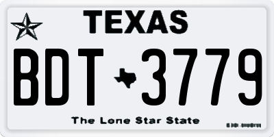 TX license plate BDT3779