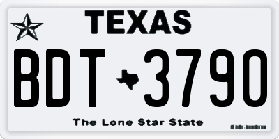 TX license plate BDT3790