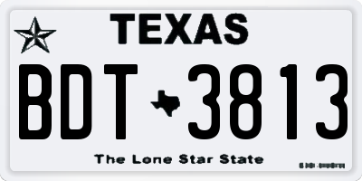 TX license plate BDT3813