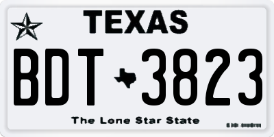 TX license plate BDT3823